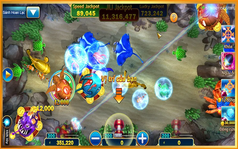 Giao diện 3D của Rùa Xanh game bắn cá 3D tại BUBET tối ưu mượtAlt: Giao diện 3D game Rùa Xanh bắn cá online tại BUBET