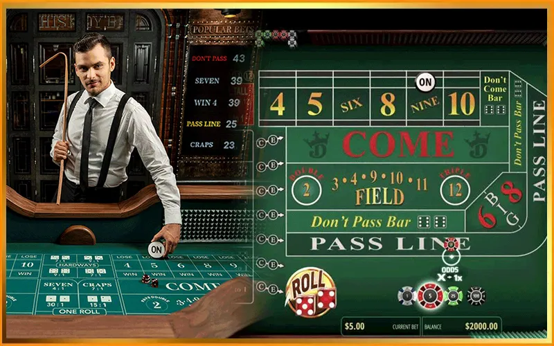 Giao diện bàn Craps BUBET với các vị trí cược được sắp xếp trực quanAlt: Bàn Craps casino BUBET với cấu trúc chia vai trò rõ ràng