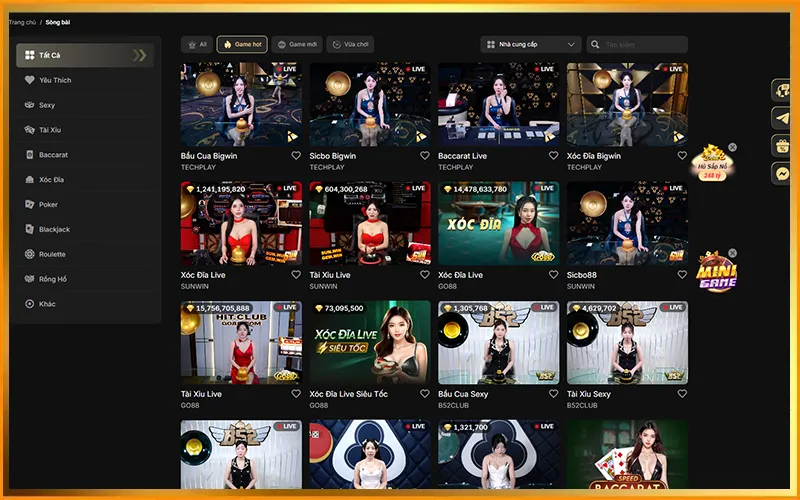 Trò chơi casino trực tuyến độc quyền tại Casino BUBET